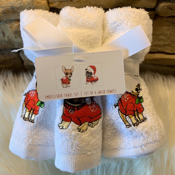 Pug bulldog chihuahua face hand towels washcloth - Picture 2 of 3